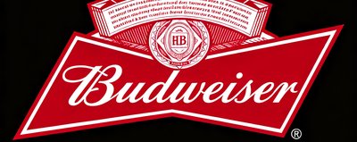 百威啤酒品牌logo经典红白配色，彰显全球啤酒领导品牌风范